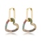 Elegant Heart Charm Hoop Earrings with Zircon Crystals