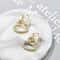 Elegant Heart Charm Hoop Earrings with Zircon Crystals