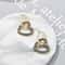Elegant Heart Charm Hoop Earrings with Zircon Crystals
