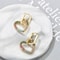 Elegant Heart Charm Hoop Earrings with Zircon Crystals