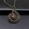 Vintage Bronze Swirl Pendant Necklace For Women Timeless Antique Jewelry 3