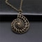 Vintage Bronze Swirl Pendant Necklace For Women Timeless Antique Jewelry 3