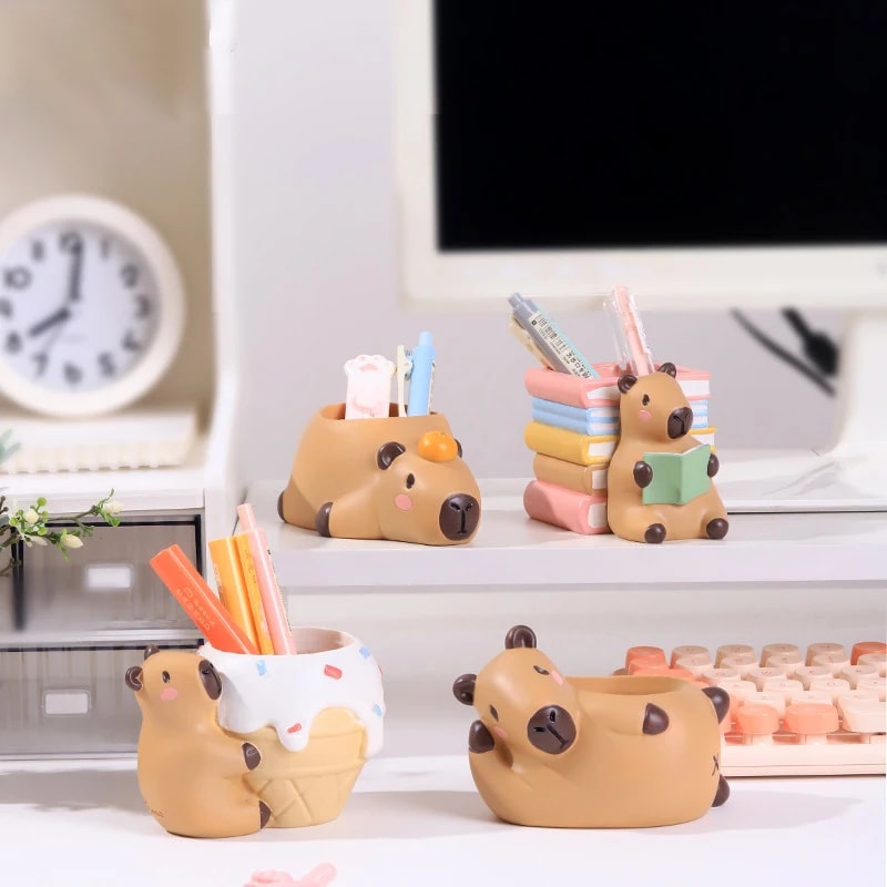 Capybara Succulent Planter Mini Resin Animal Flower Pot For Desk Decor 5
