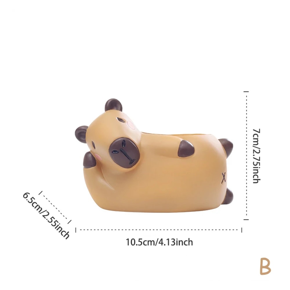 Capybara Succulent Planter Mini Resin Animal Flower Pot For Desk Decor 9
