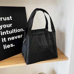 large capacity mesh toiletry bag with handle portable travel makeup & beach organizer