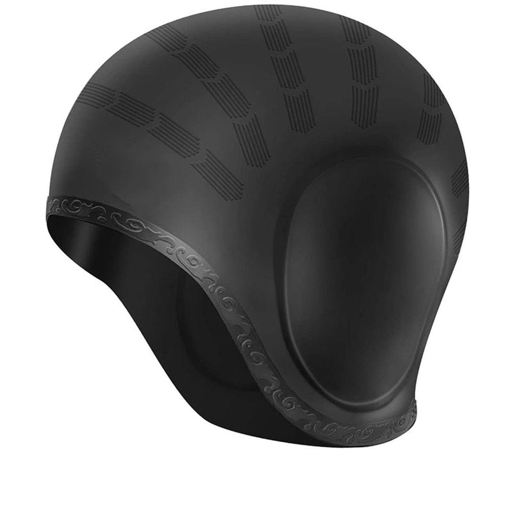 Silicone Waterproof Swim Cap With Ear Protection For Long Hair Men Women 1