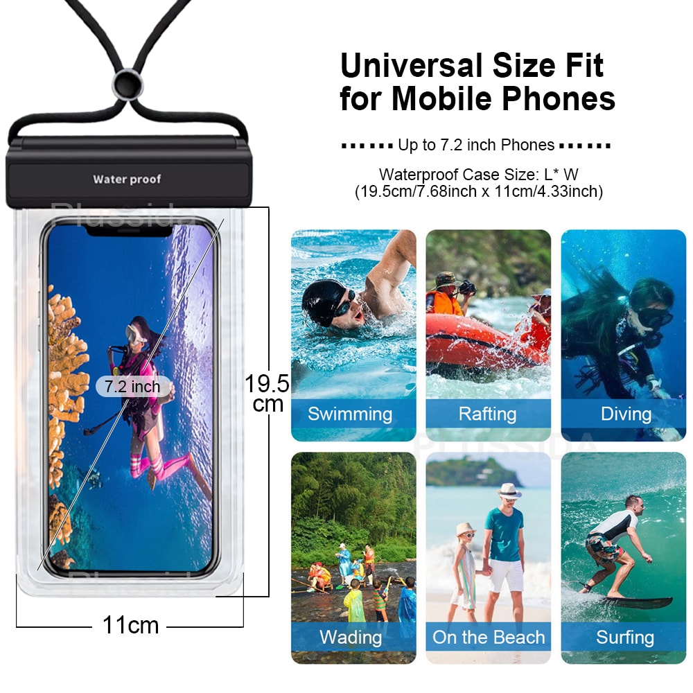 Waterproof Phone Pouch Universal Waterproof Phone Case For Swimming Travel Beach 4