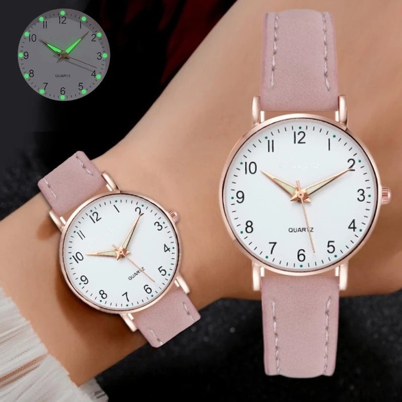 Vintage Diamond Studded Womens Luxury Watch with Luminous Dial Quartz Bracelet