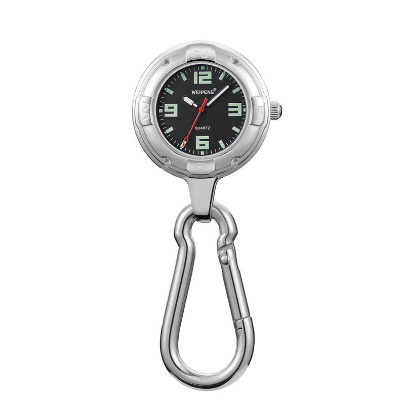 Retro Waterproof Carabiner Watch with Luminous Dial for Hiking Travel Outdoor Use
