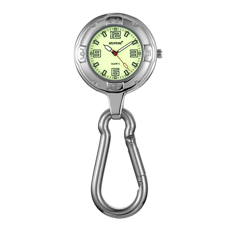 Retro Waterproof Carabiner Watch with Luminous Dial for Hiking Travel Outdoor Use