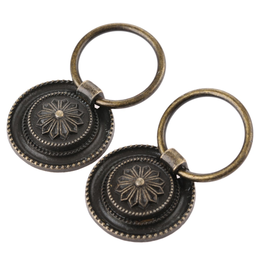 Vintage Bronze Ring Drawer Knobs Set Antique cabinet handles for Furniture Upgrade