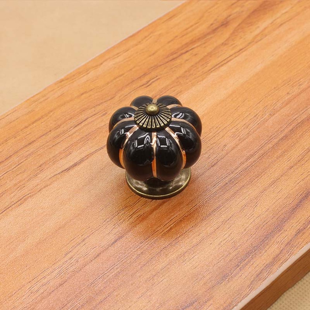 Vintage Ceramic Pumpkin Cabinet Knobs For Kitchen Drawers And Furniture Pull Handles 10