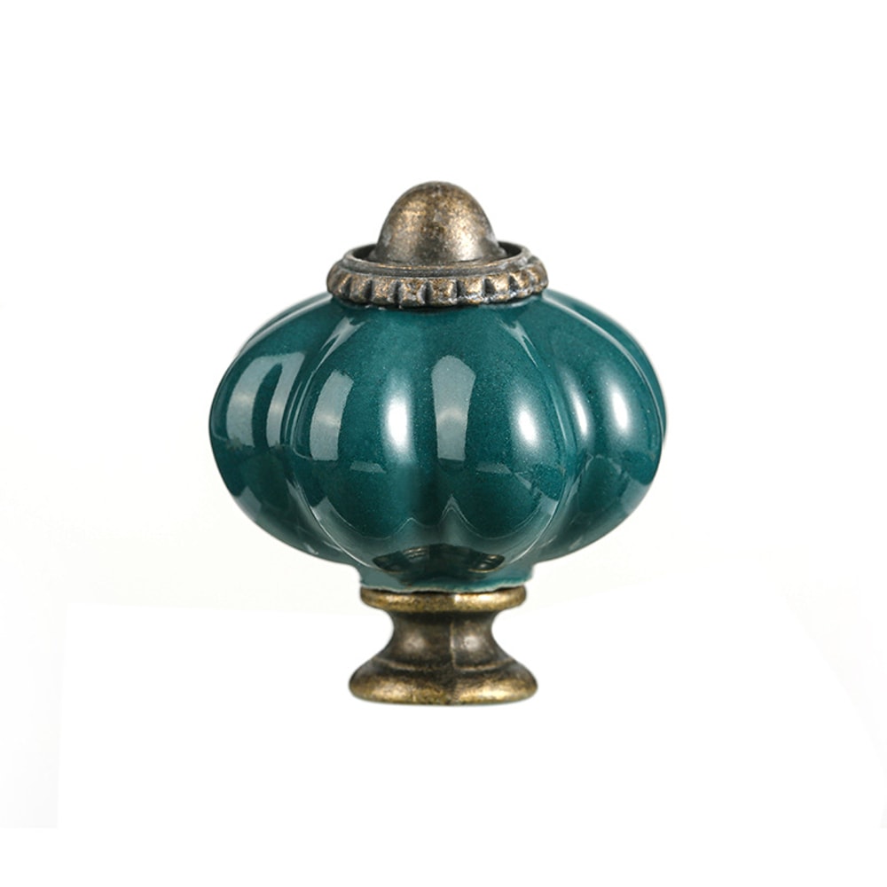 Ceramic Pumpkin Cabinet Knobs Decorative Kitchen Drawer Pulls For Cabinets Dressers 2