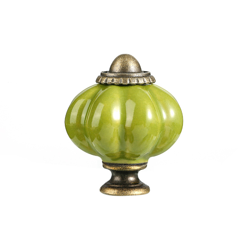 Ceramic Pumpkin Cabinet Knobs Decorative Kitchen Drawer Pulls For Cabinets Dressers 4