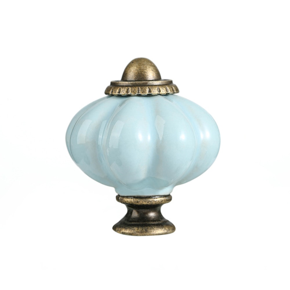 Ceramic Pumpkin Cabinet Knobs Decorative Kitchen Drawer Pulls For Cabinets Dressers 12