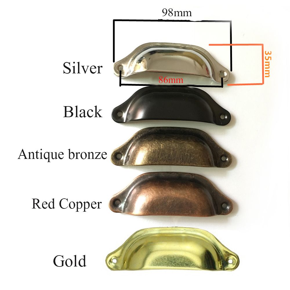 Antique Brass Shell Cabinet Handles Vintage Drawer Pulls 5