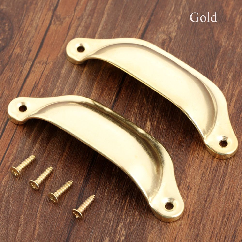 Antique Brass Shell Cabinet Handles Vintage Drawer Pulls 9