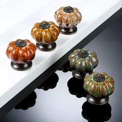 antique pumpkin ceramic cabinet knobs vintage drawer pulls for kitchen & furniture