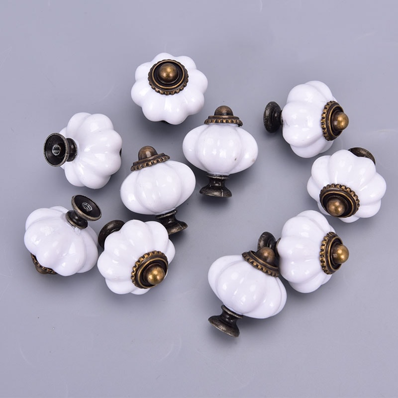 Vintage Pumpkin Cabinet Knobs Decorative Drawer Pull Handles For Furniture Upgrade 2