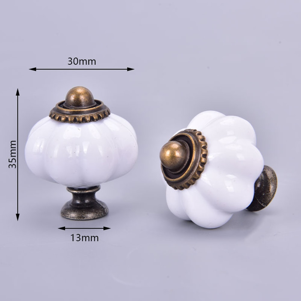 Vintage Pumpkin Cabinet Knobs Decorative Drawer Pull Handles For Furniture Upgrade 5