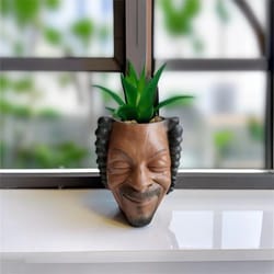 creative face planter pot decorative resin succulent planter for indoor garden decor