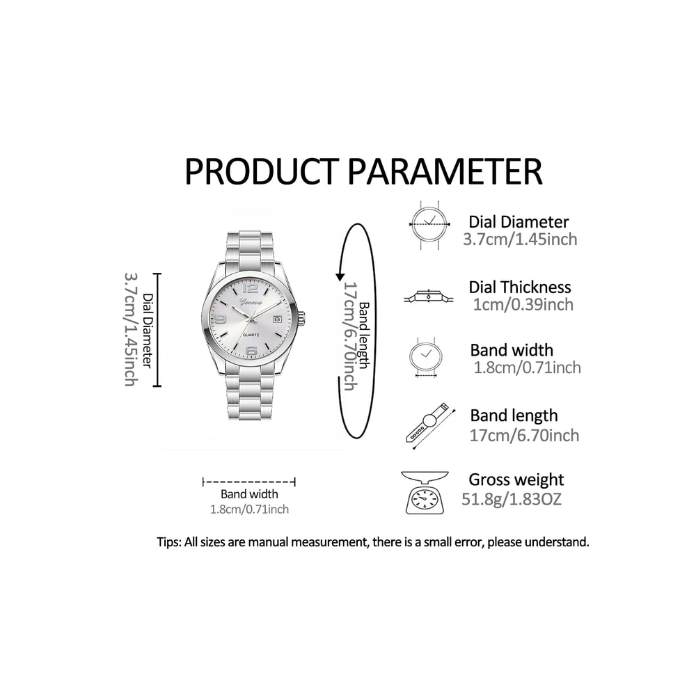 Elegant Womens Quartz Watch With Steel Band Calendar Minimalist Fashion Wristwatch 5