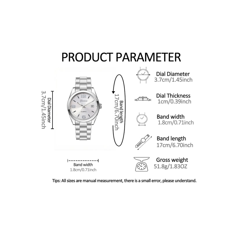 Elegant Womens Quartz Watch With Steel Band Calendar Minimalist Fashion Wristwatch 5