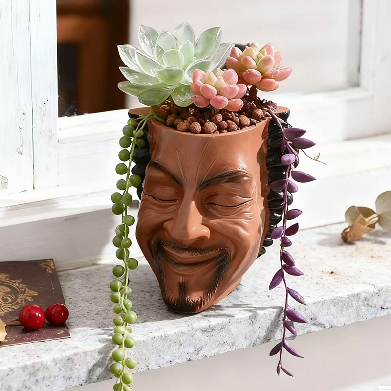 Creative Resin Decorative Flower Pot For Indoor Outdoor Garden Planter Decor 1