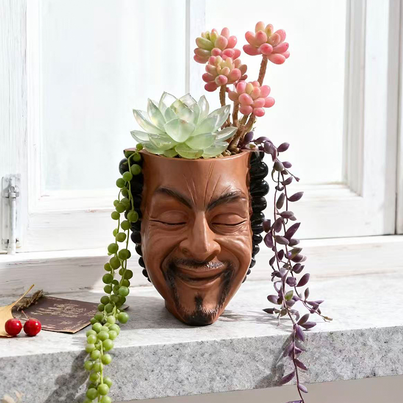 Creative Resin Decorative Flower Pot For Indoor Outdoor Garden Planter Decor 2