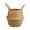 Handwoven Seagrass Storage Basket Hanging Planter with Foldable Laundry Design