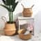 Handwoven Seagrass Storage Basket Hanging Planter with Foldable Laundry Design