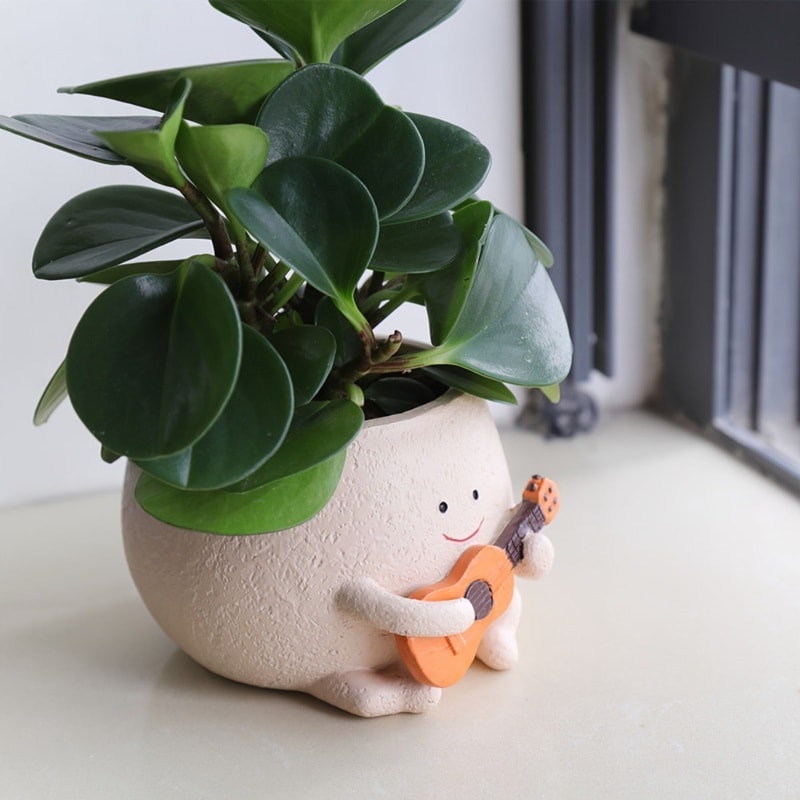 Guitar Planter Succulent Flower Pot Cute Desk Decor For Home Office 2