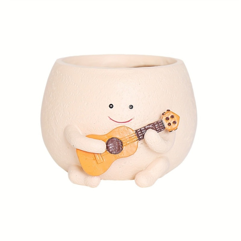 Guitar Planter Succulent Flower Pot Cute Desk Decor For Home Office 4