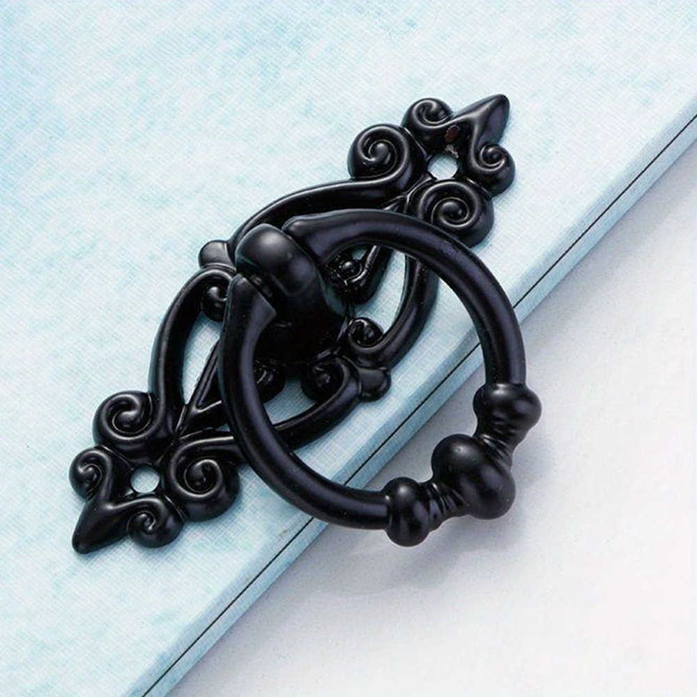Vintage Cabinet Ring Pull Handles Set Antique Zinc Alloy Drawer Knobs For Furniture Upgrade 0