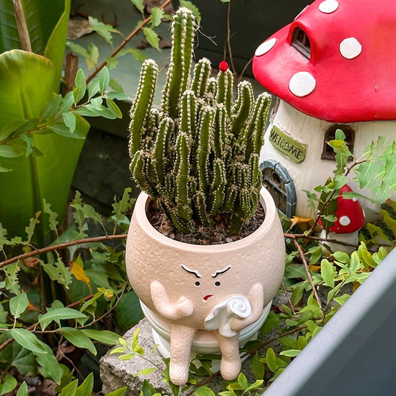 Funny Toilet Succulent Planter Cute Desk Plant Pot Decor 3