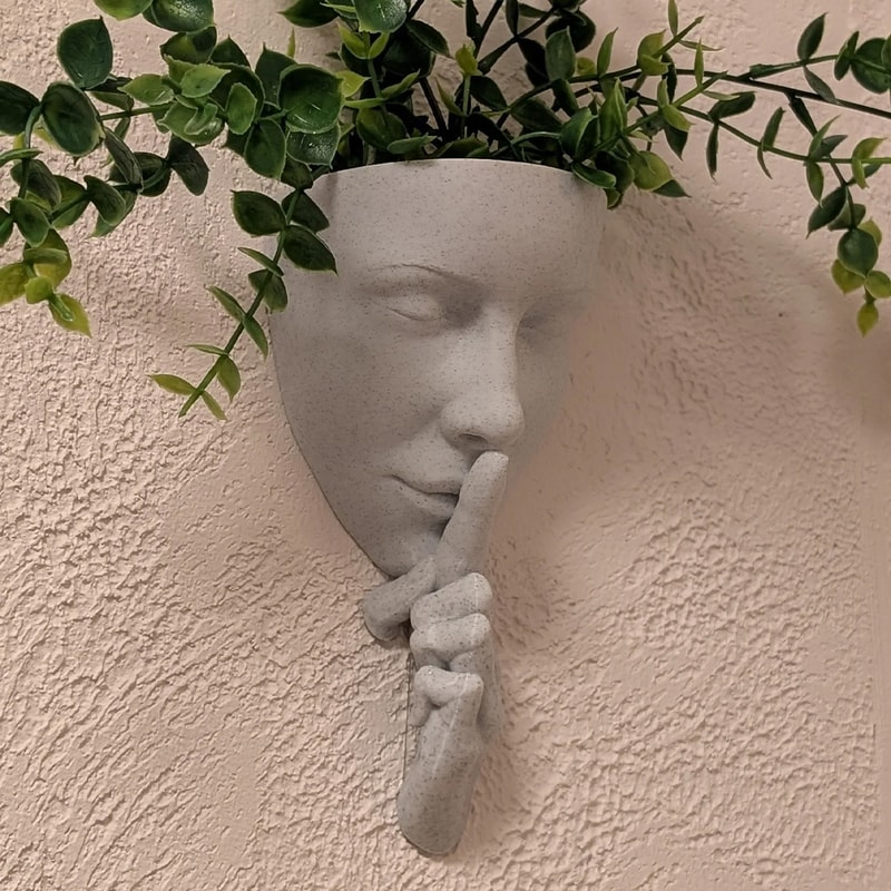 Nordic Face Wall Planter Decor Creative Indoor Plant Wall Holder for Modern Home Styling