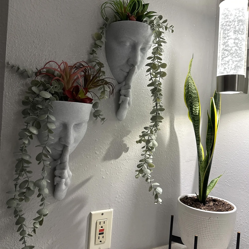 Nordic Face Wall Planter Decor Creative Indoor Plant Wall Holder for Modern Home Styling