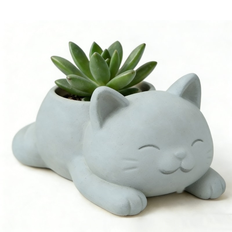 Cute Lying Cat Succulent Planter Pot for Home Decor