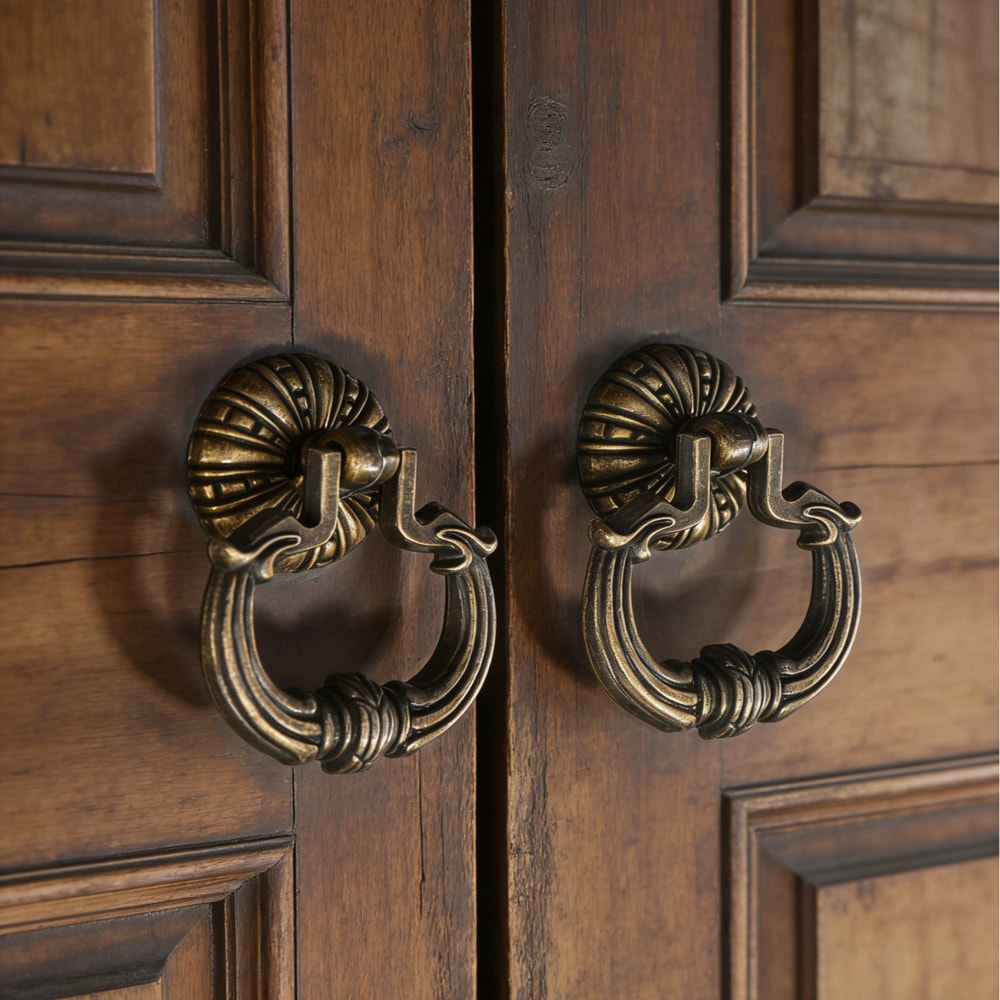 Vintage Bronze Cabinet Knob Retro Pattern Drawer Pull Handle 1