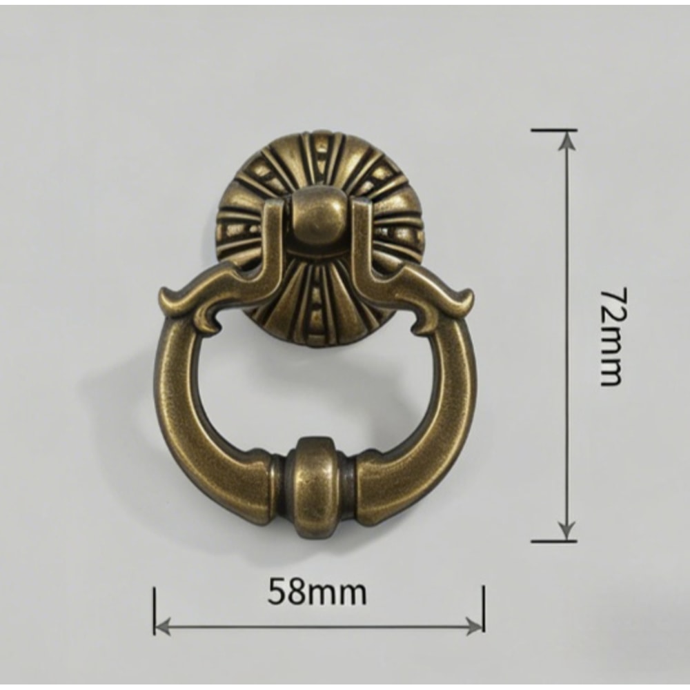 Vintage Bronze Cabinet Knob Retro Pattern Drawer Pull Handle 5