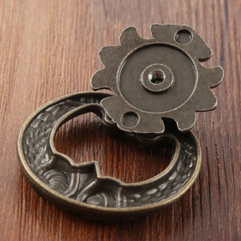 Antique Bronze Cabinet Knob Vintage Furniture Handle Decorative Drawer Pull 4