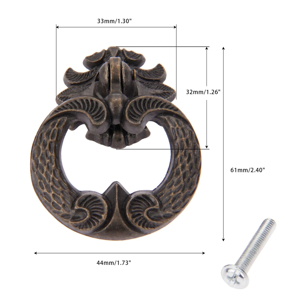 Antique Bronze Cabinet Knob Vintage Furniture Handle Decorative Drawer Pull 5