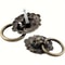 Vintage Lion Head Ring Drawer Pull Handles Antique Furniture Hardware 4