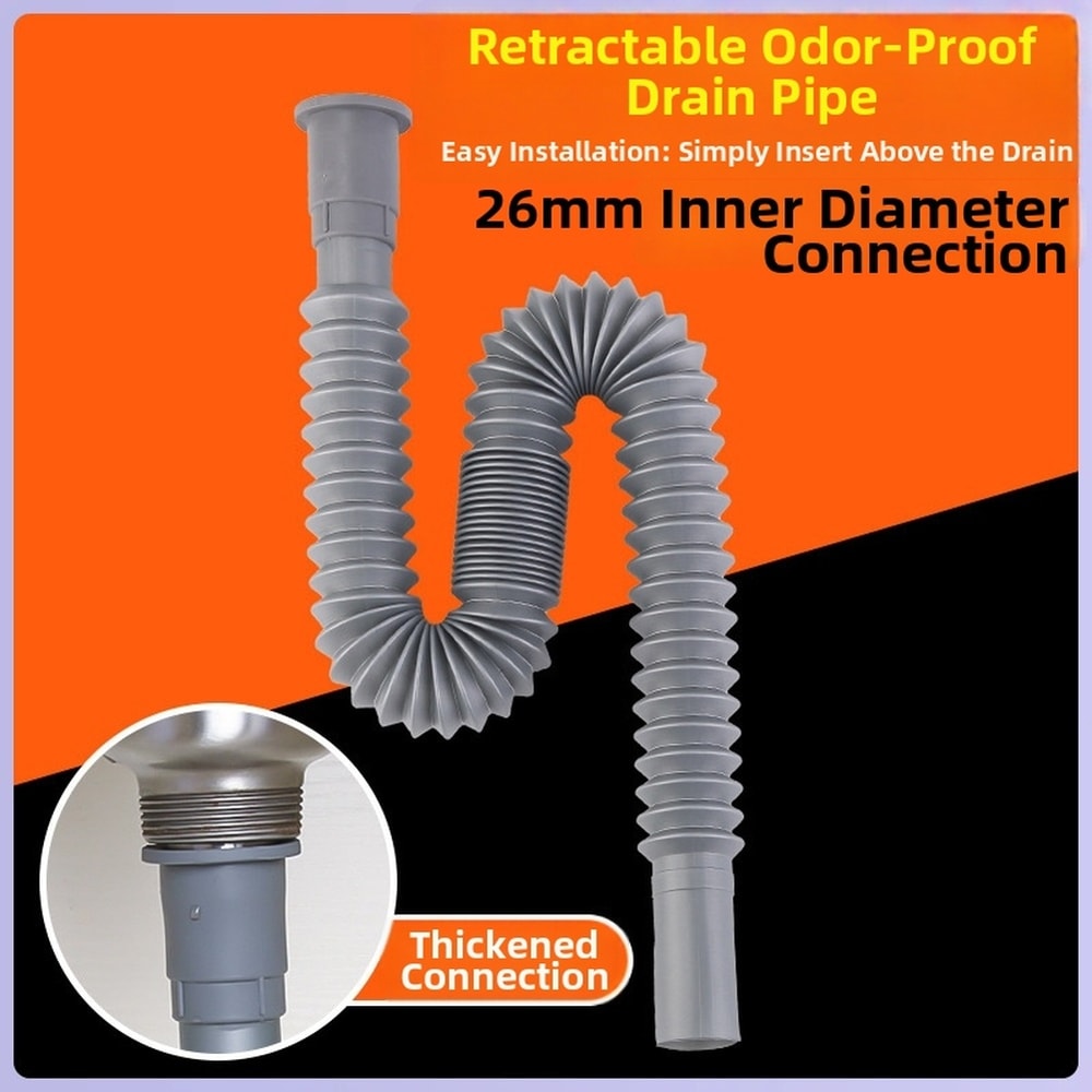 Adjustable Extendable Sink Drain Hose Flexible Drain Pipe for Kitchen & Bathroom