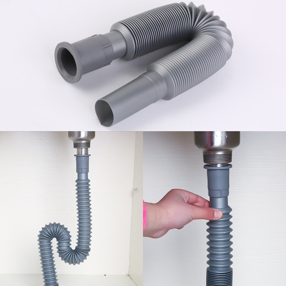 Adjustable Extendable Sink Drain Hose Flexible Drain Pipe for Kitchen & Bathroom
