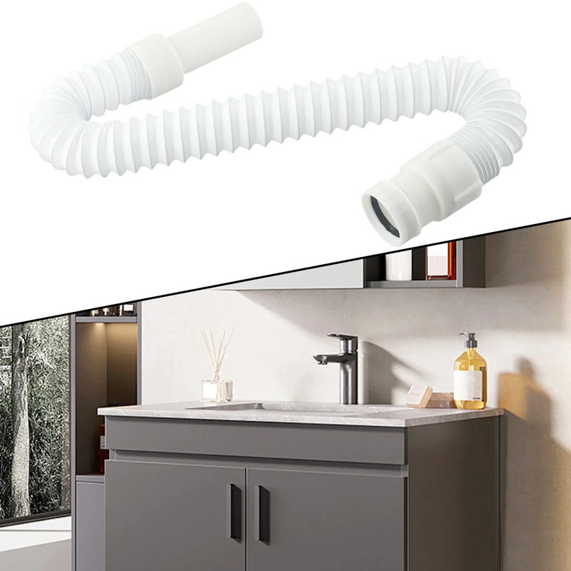 Flexible Kitchen & Bathroom Drain Pipe with Adjustable Waste Pipe Connector