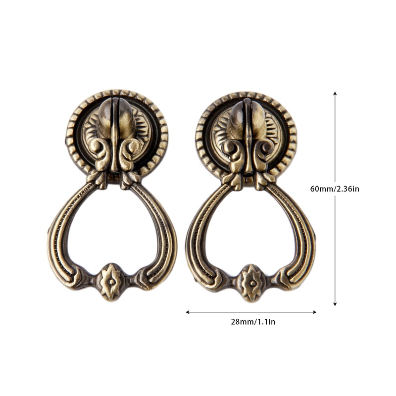 Vintage Antique Brass Cabinet Knobs Set Classic Drawer Pull Handles For Kitchen Furniture 5