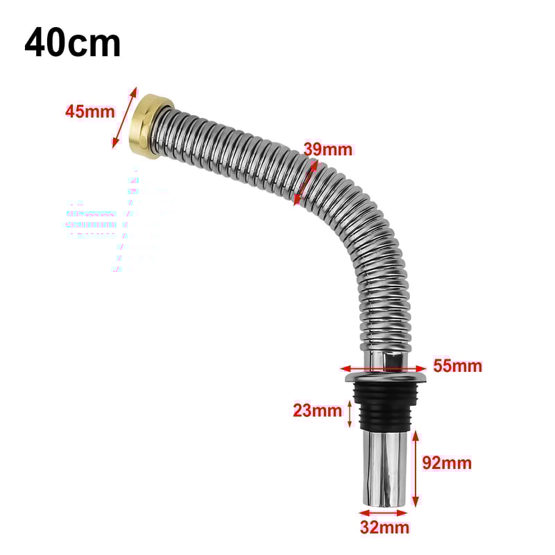 Flexible Stainless Steel Sink Drain Hose Adjustable Kitchen Bathroom Siphon Pipe