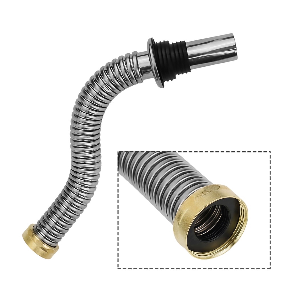 Flexible Stainless Steel Sink Drain Hose Adjustable Kitchen Bathroom Siphon Pipe