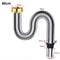 Flexible Stainless Steel Sink Drain Hose Adjustable Kitchen Bathroom Siphon Pipe